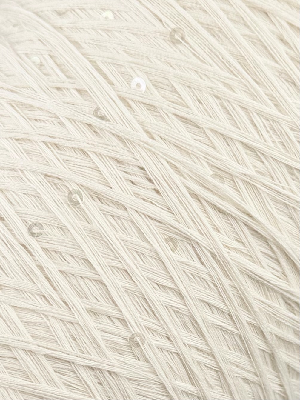 Art. Merino Brillante 500 m / 100 g  – Filato in lana merino con paillettes col. Avorio naturale